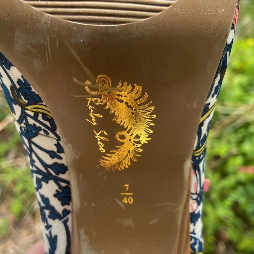 Ruby Shoo Willow ModCloth Floral Tassel Tie Heel Shoes Women’s Size 9 - Picture 10 of 12